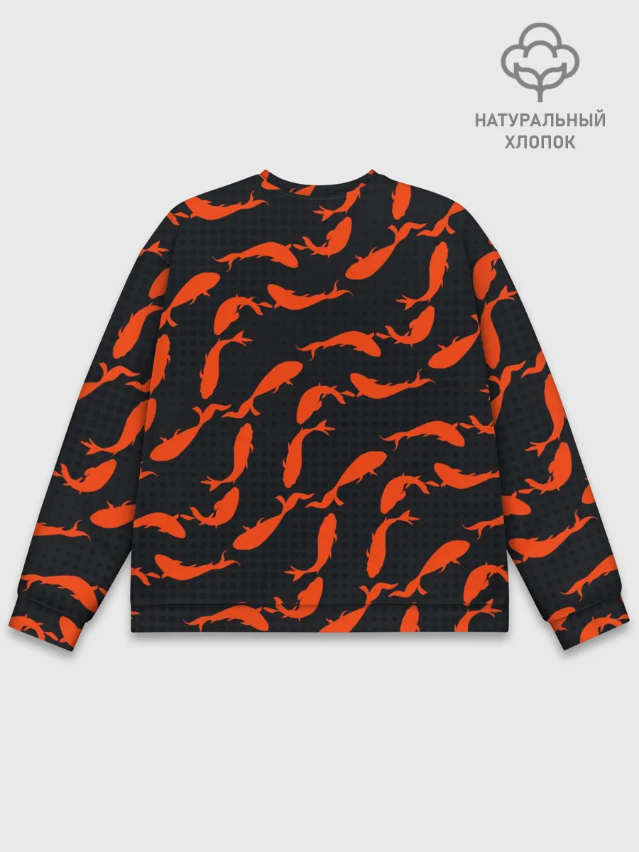 Мужской свитшот базовый / Красные рыбки