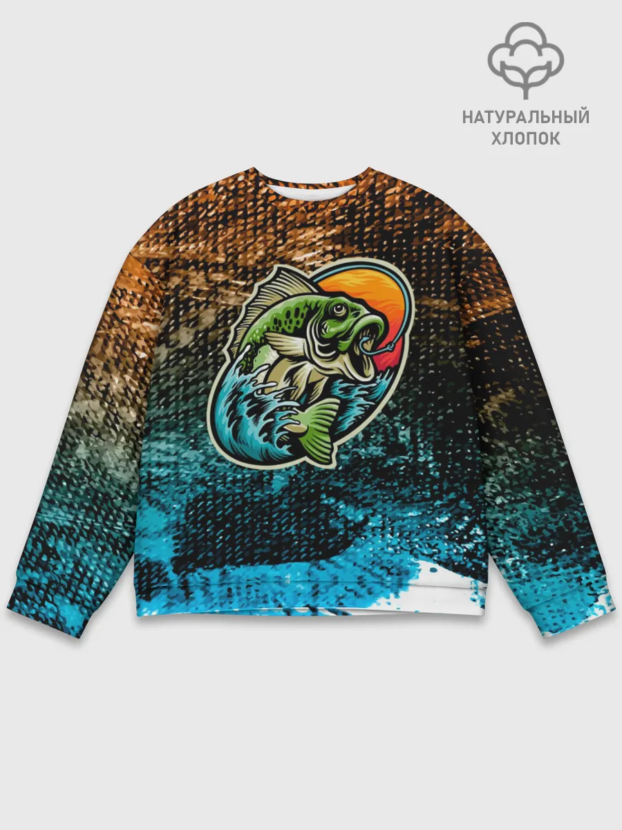 Мужской свитшот базовый / Рыба на крючке