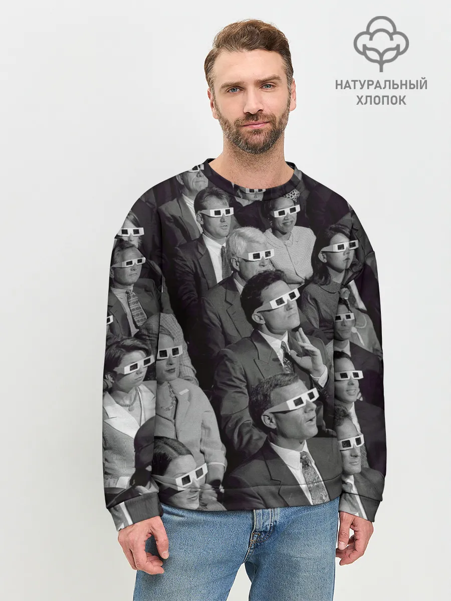 Мужской свитшот базовый / Люди смотрят фильм в 3d очках