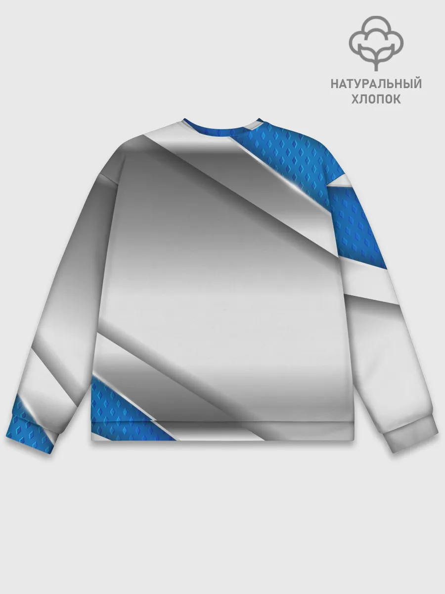 Мужской свитшот базовый / 3D СЕРЕБРО BLUE LINES