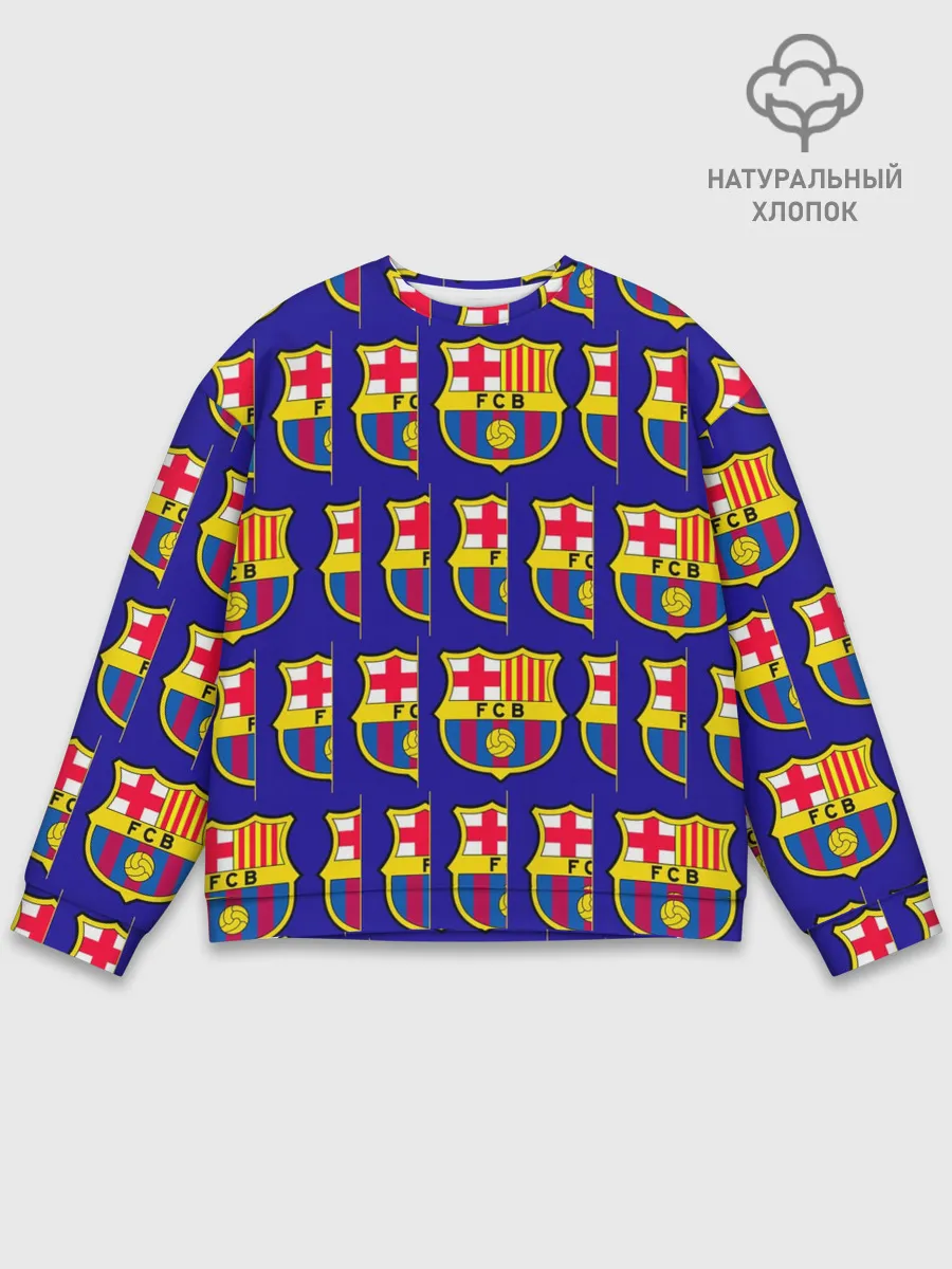 Мужской свитшот базовый / ФК БАРСЕЛОНА / PATTERN / УЗОР