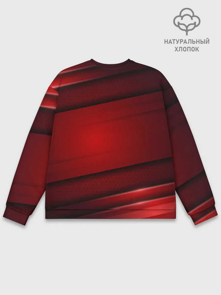 Мужской свитшот базовый / 3D red Абстрактные линии