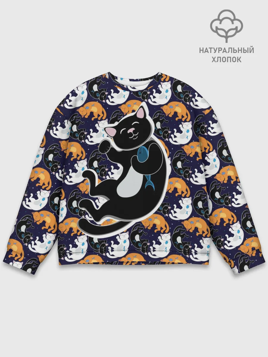 Мужской свитшот базовый / Японские котики