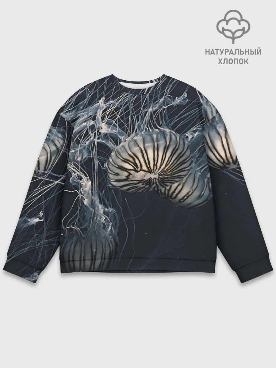 Мужской свитшот базовый / Рисунок медуза