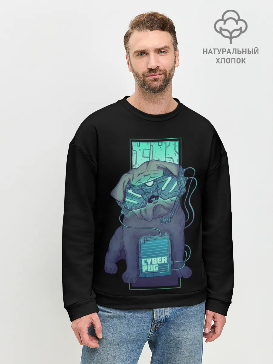 Мужской свитшот базовый / Cyber Pubg | Кибер Мопс
