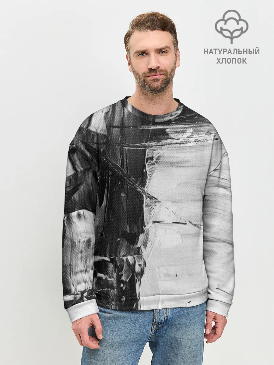 Мужской свитшот базовый / Черно-Белый Арт