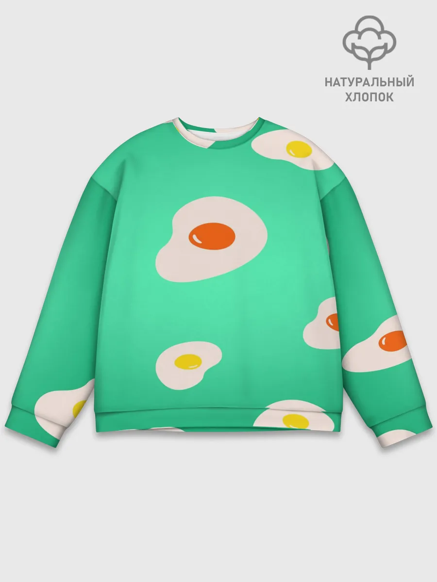 Мужской свитшот базовый / Яйца на Зеленом Фоне