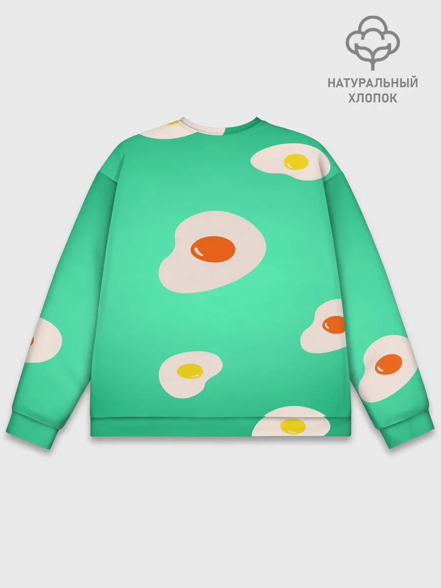 Мужской свитшот базовый / Яйца на Зеленом Фоне
