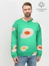 Мужской свитшот базовый / Яйца на Зеленом Фоне