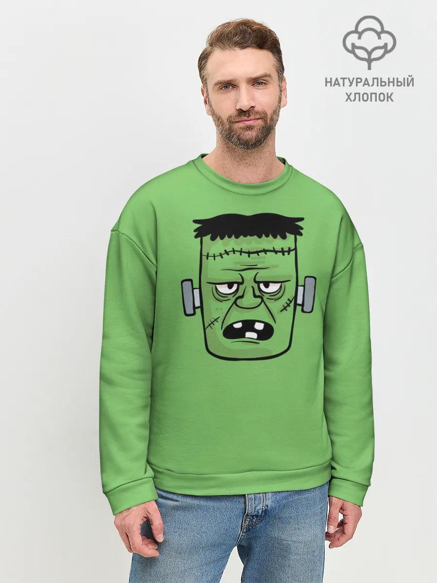 Мужской свитшот базовый / Зеленый Франкенштейн
