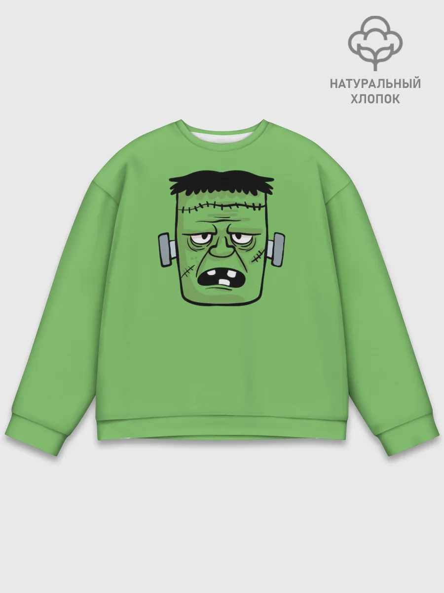 Мужской свитшот базовый / Зеленый Франкенштейн
