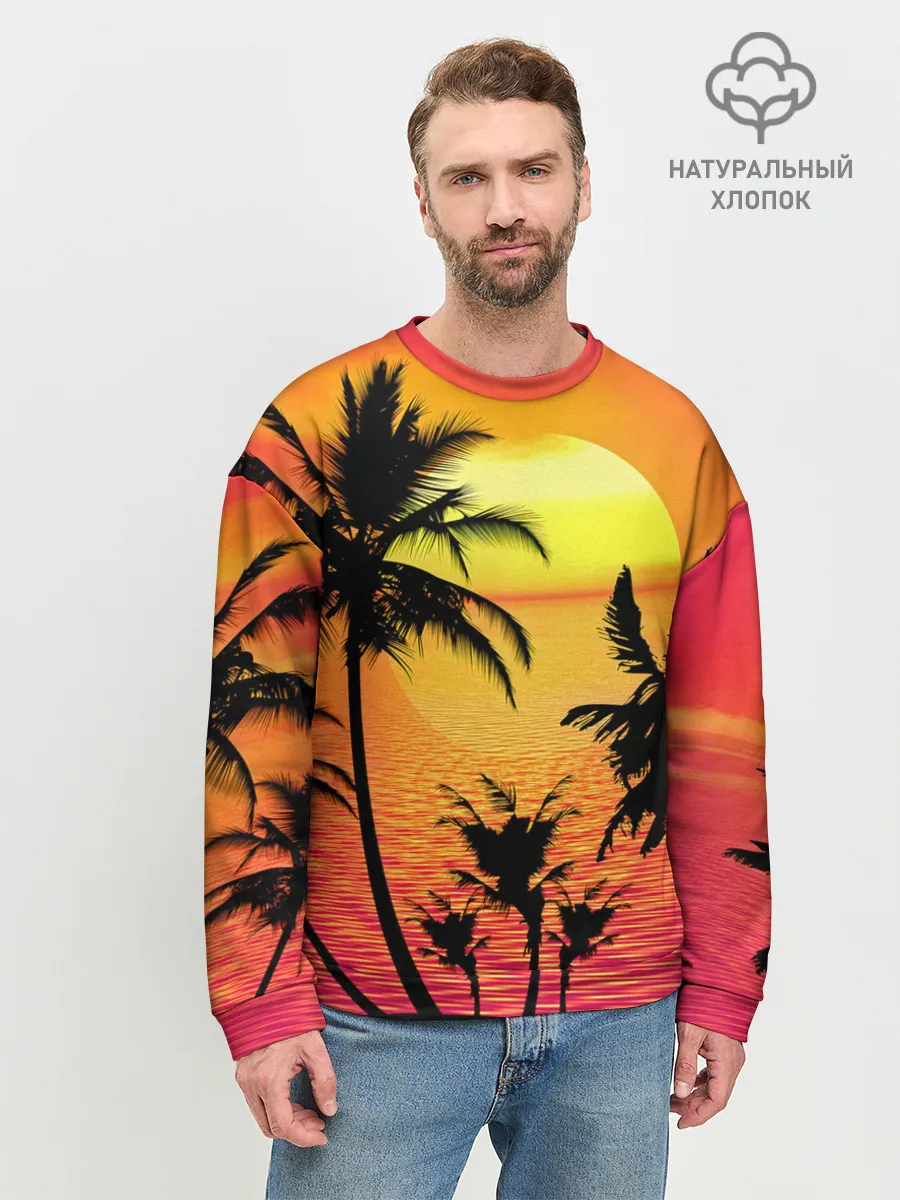 Мужской свитшот базовый / Прибрежный закат