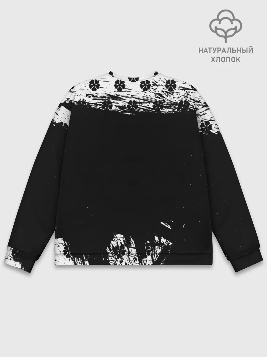Мужской свитшот базовый / Чёрный клевер череп демона