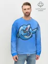 Мужской свитшот базовый / Дельфин с коктейлем