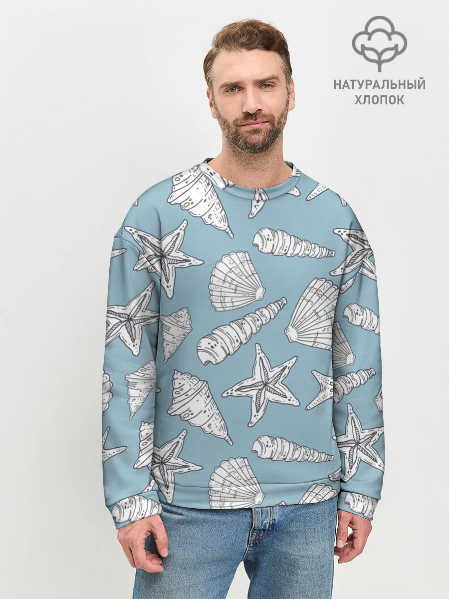 Мужской свитшот базовый / Морские обитатели