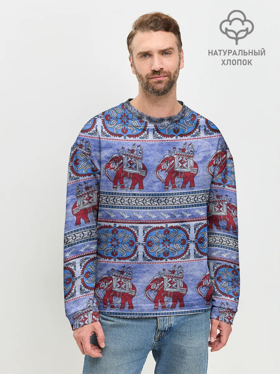 Мужской свитшот базовый / Индийский Орнамент