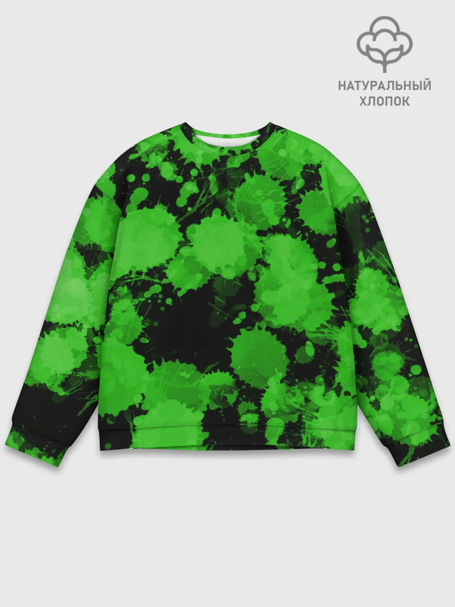 Мужской свитшот базовый / Зеленые Кляксы