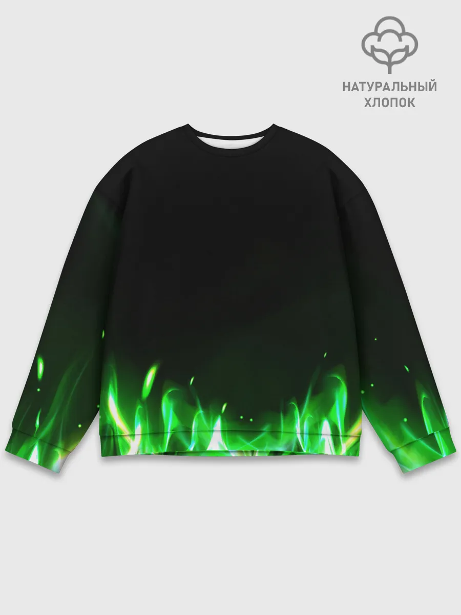 Мужской свитшот базовый / Зеленый огонь