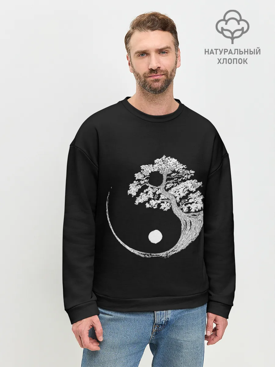 Мужской свитшот базовый / Yin and Yang. Bonsai Tree