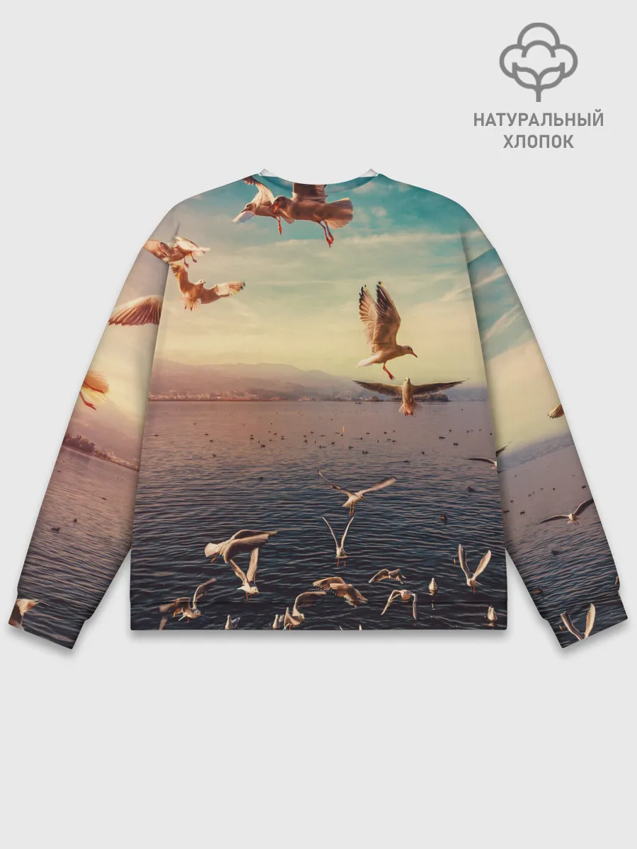 Мужской свитшот базовый / Чайки на воде