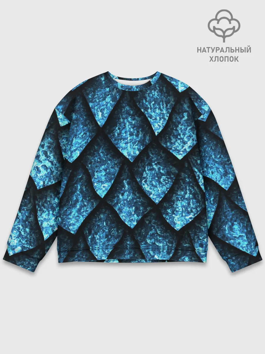 Мужской свитшот базовый / Чешуя ледяного дракона