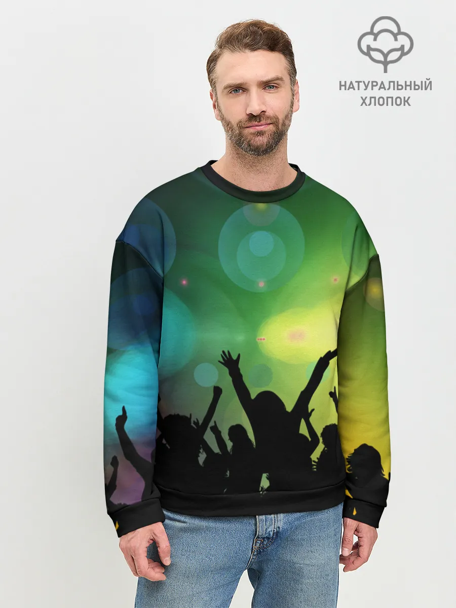 Мужской свитшот базовый / Неоновая Вечеринка