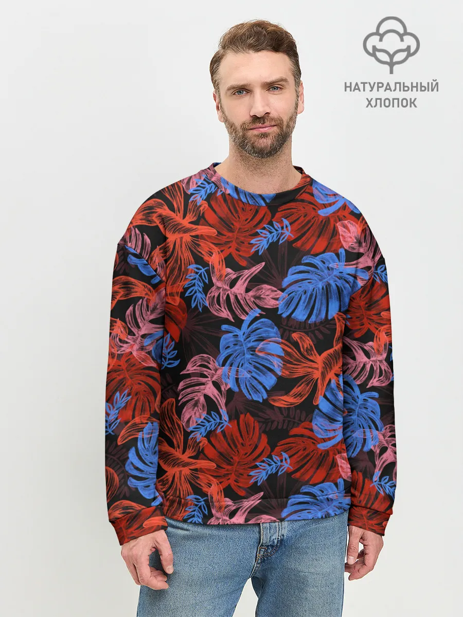 Мужской свитшот базовый / Неоновые Тропики