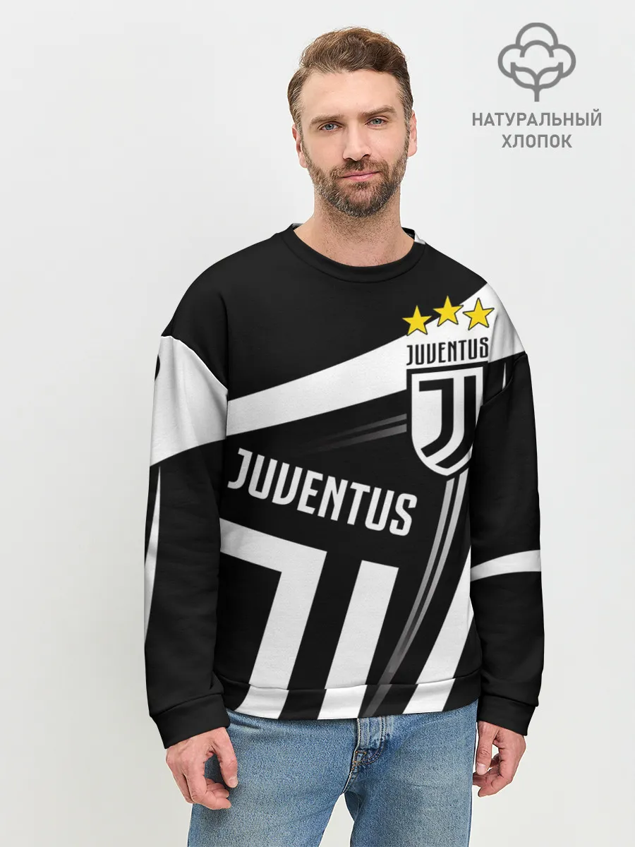 Мужской свитшот базовый / JUVENTUS / ЮВЕНТУС / ПОЛОСЫ