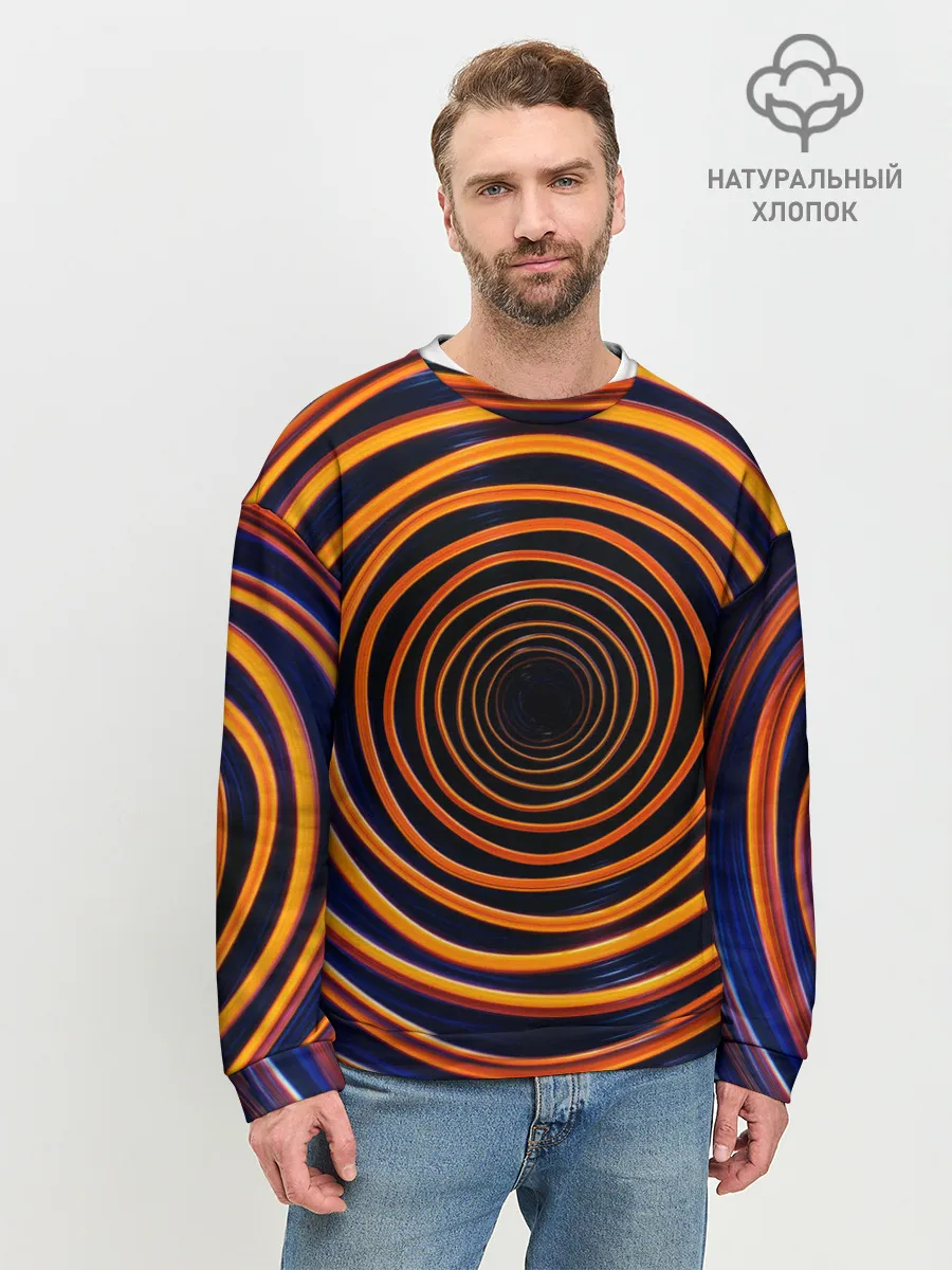 Мужской свитшот базовый / Круги неоновые