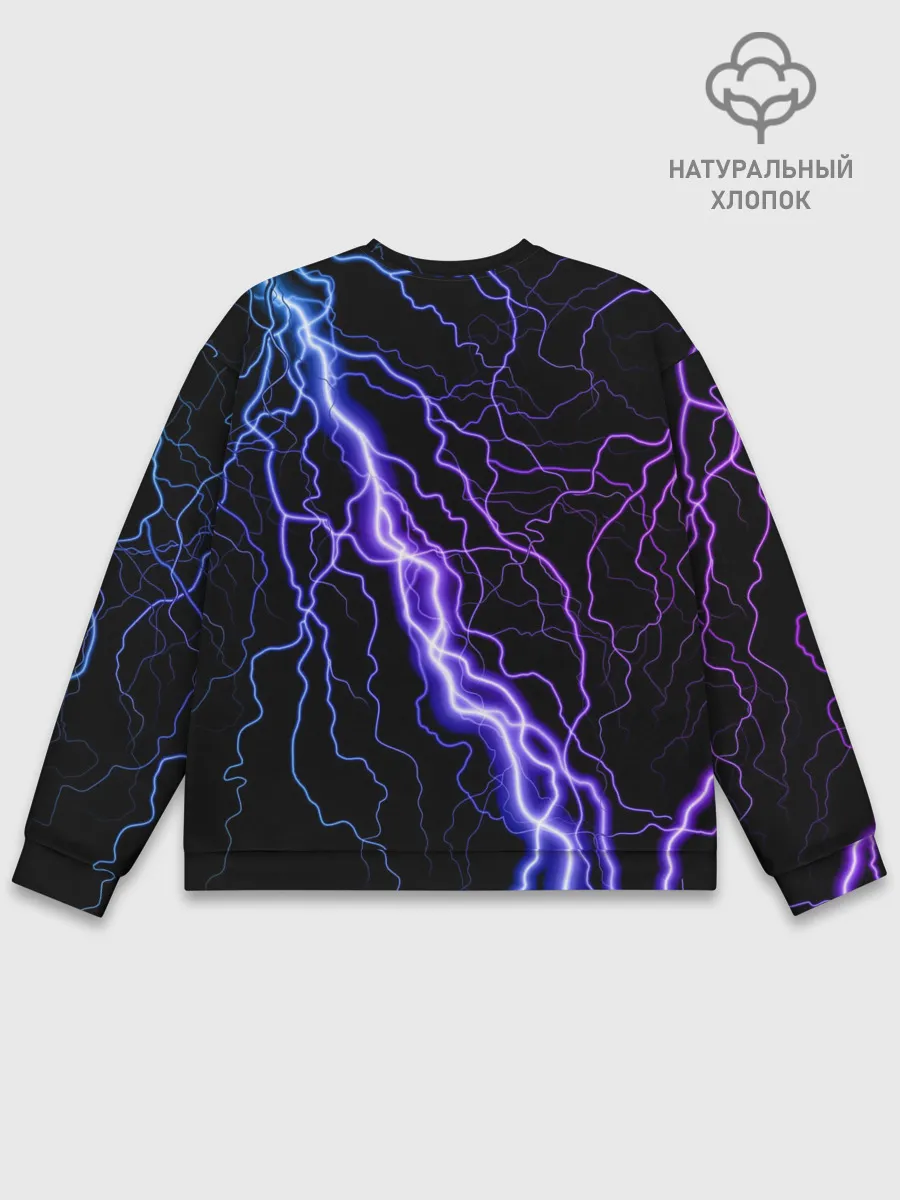 Мужской свитшот базовый / НЕОНОВАЯ МОЛНИЯ / ГРОЗА