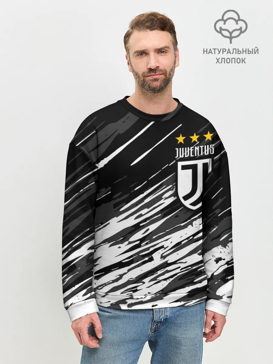 Мужской свитшот базовый / JUVENTUS / ЮВЕНТУС / БРЫЗГИ
