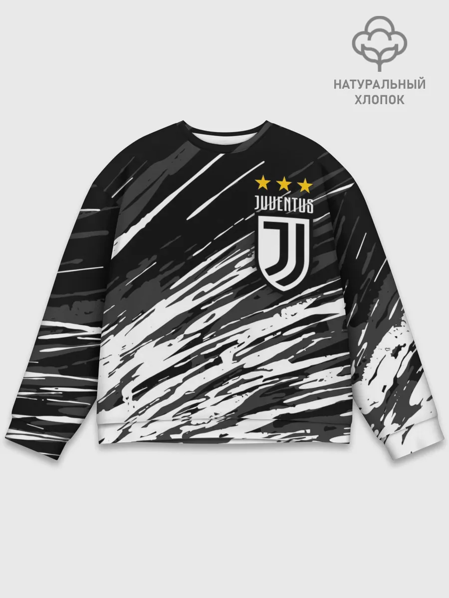 Мужской свитшот базовый / JUVENTUS / ЮВЕНТУС / БРЫЗГИ