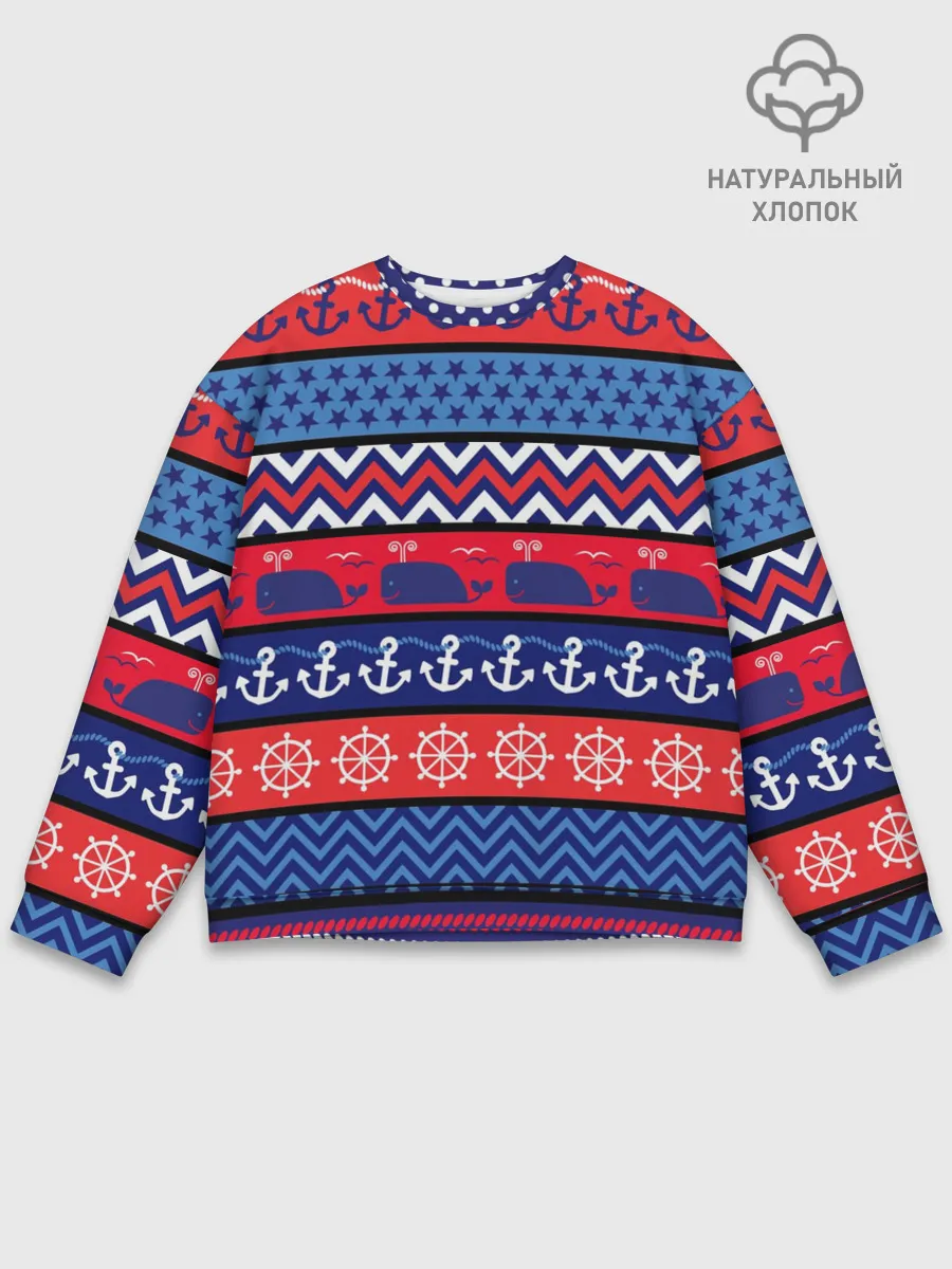 Мужской свитшот базовый / Морские мотивы