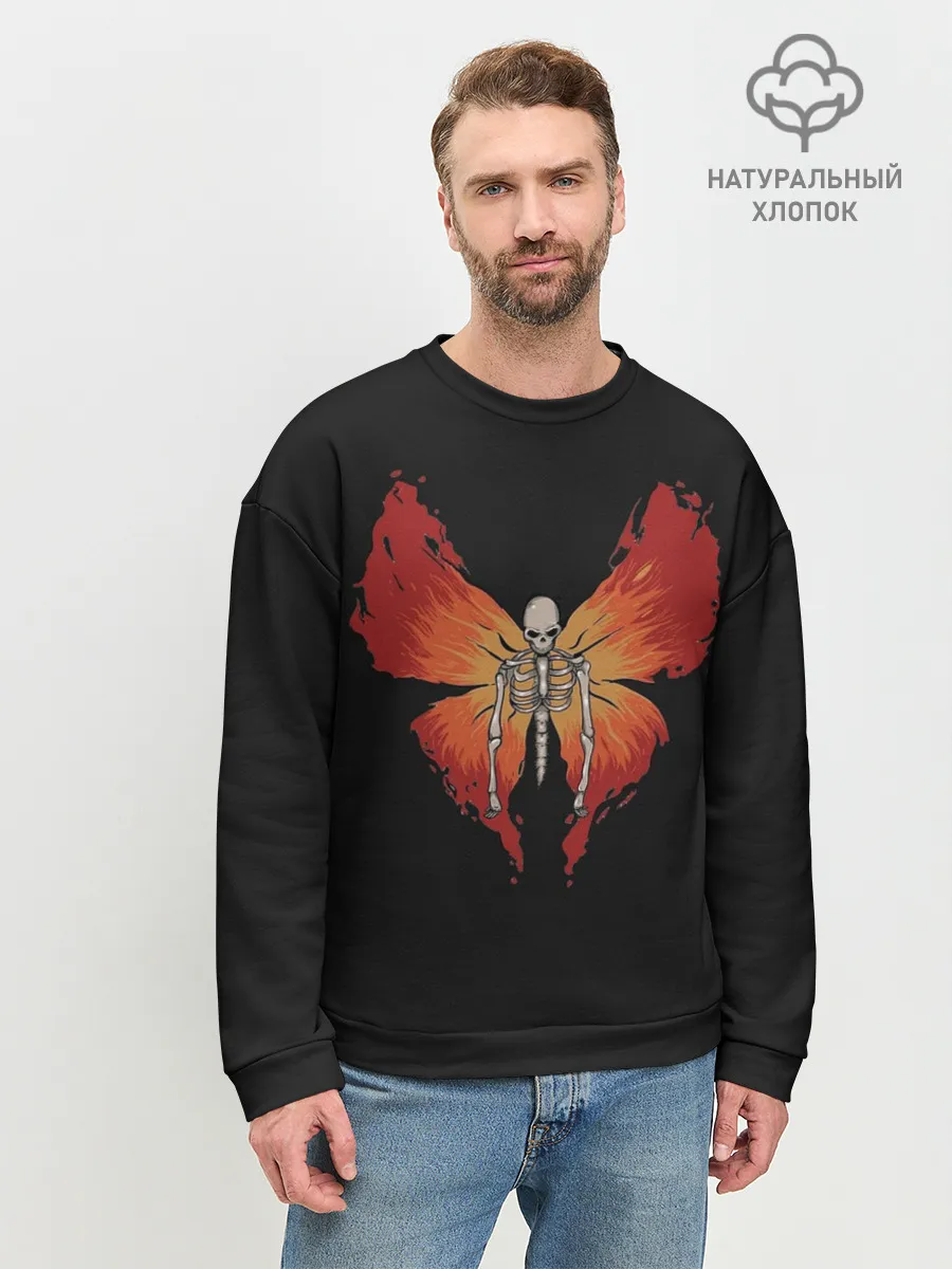 Мужской свитшот базовый / Butterfly Skeleton