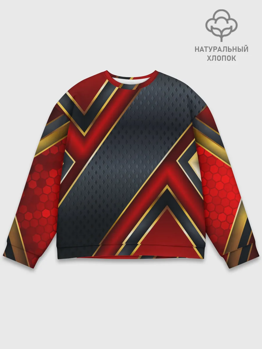 Мужской свитшот базовый / Black & Red 3D