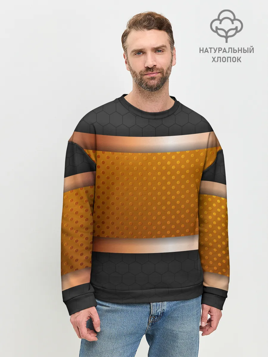 Мужской свитшот базовый / 3d gold / black