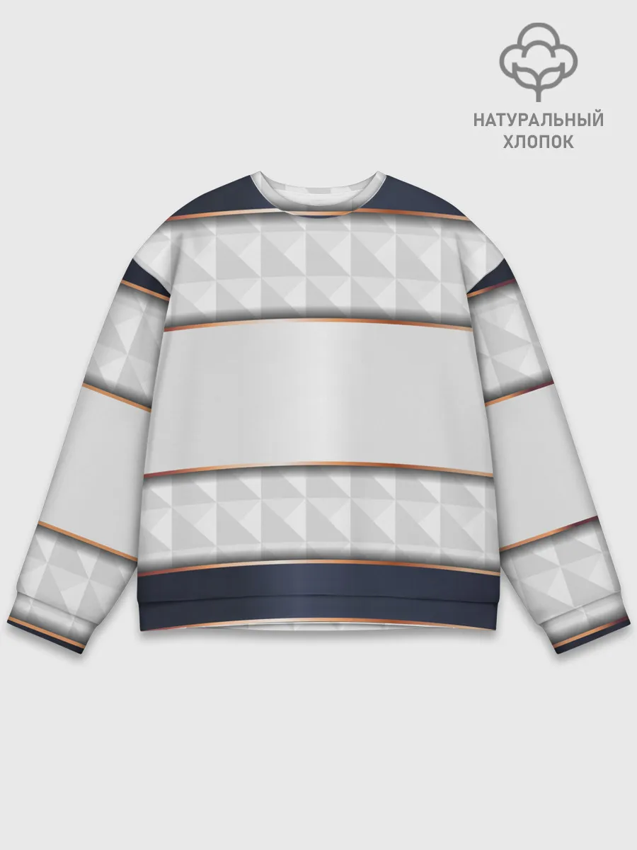 Мужской свитшот базовый / White 3d lines