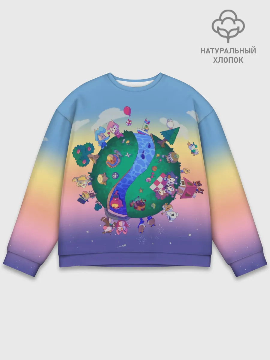 Мужской свитшот базовый / Animal crossing world