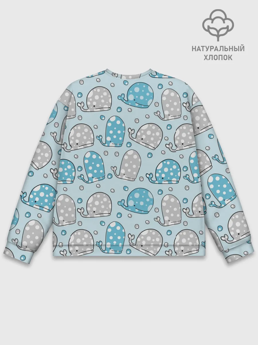 Мужской свитшот базовый / Киты паттерн