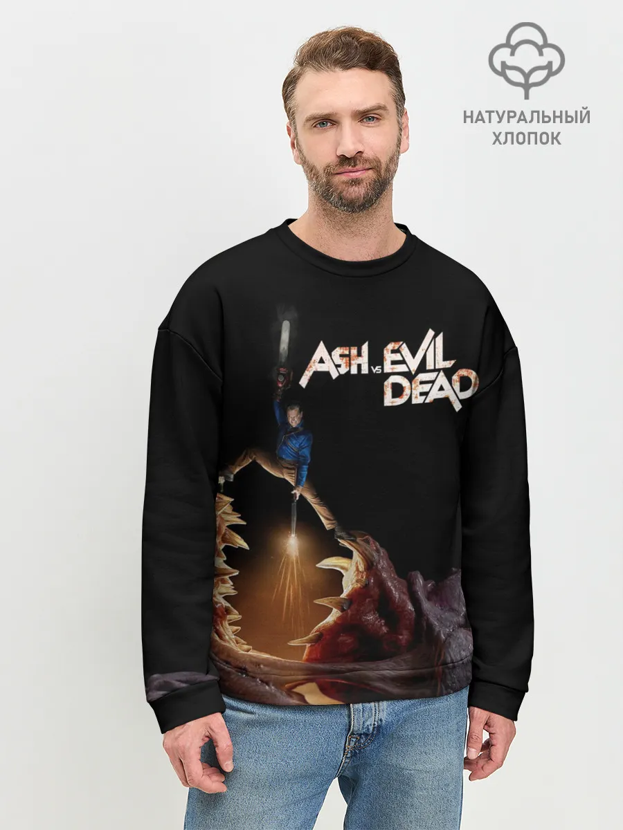 Мужской свитшот базовый / Эш против демона