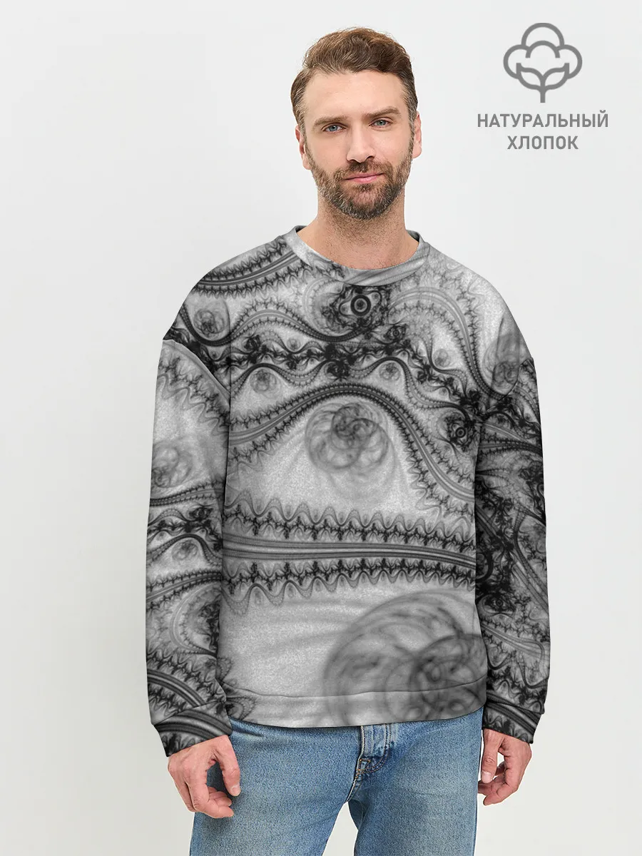 Мужской свитшот базовый / Spilled ink Texture