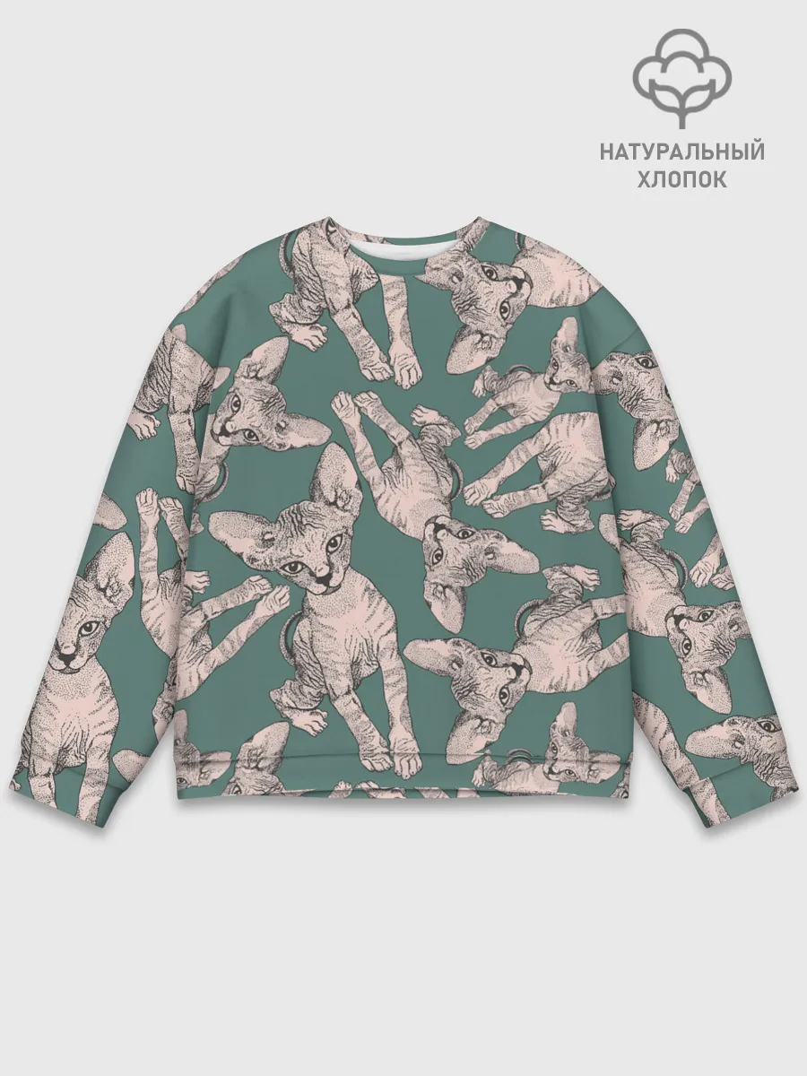 Мужской свитшот базовый / Котёнок сфинкса