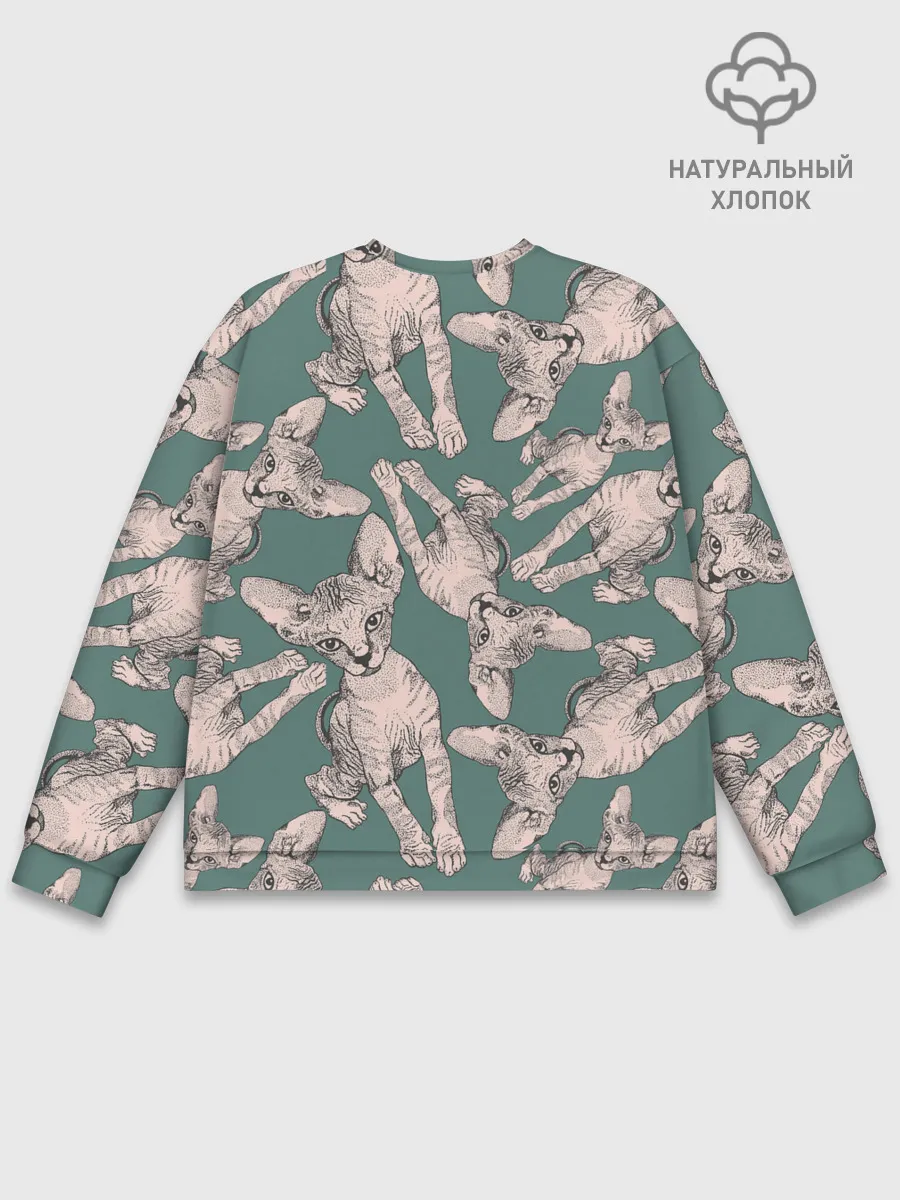 Мужской свитшот базовый / Котёнок сфинкса