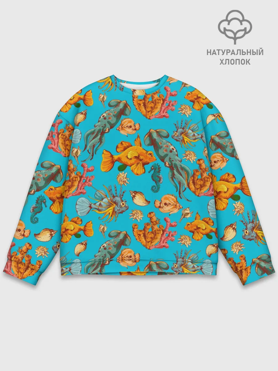 Мужской свитшот базовый / Подводный мир