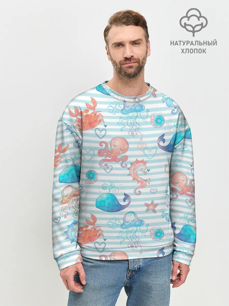 Мужской свитшот базовый / Морские жители