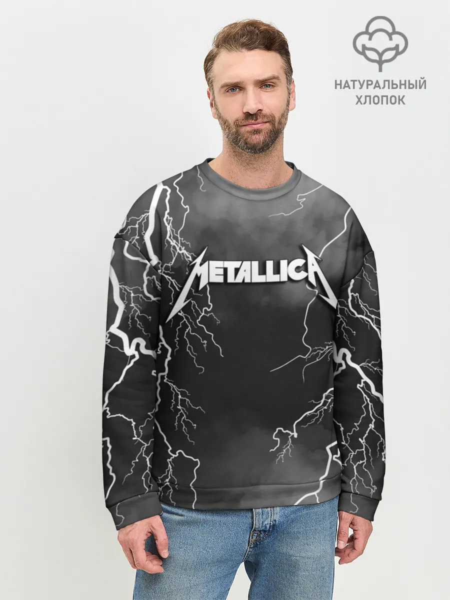 Мужской свитшот базовый / METALLICA РАЗРЯД МОЛНИИ