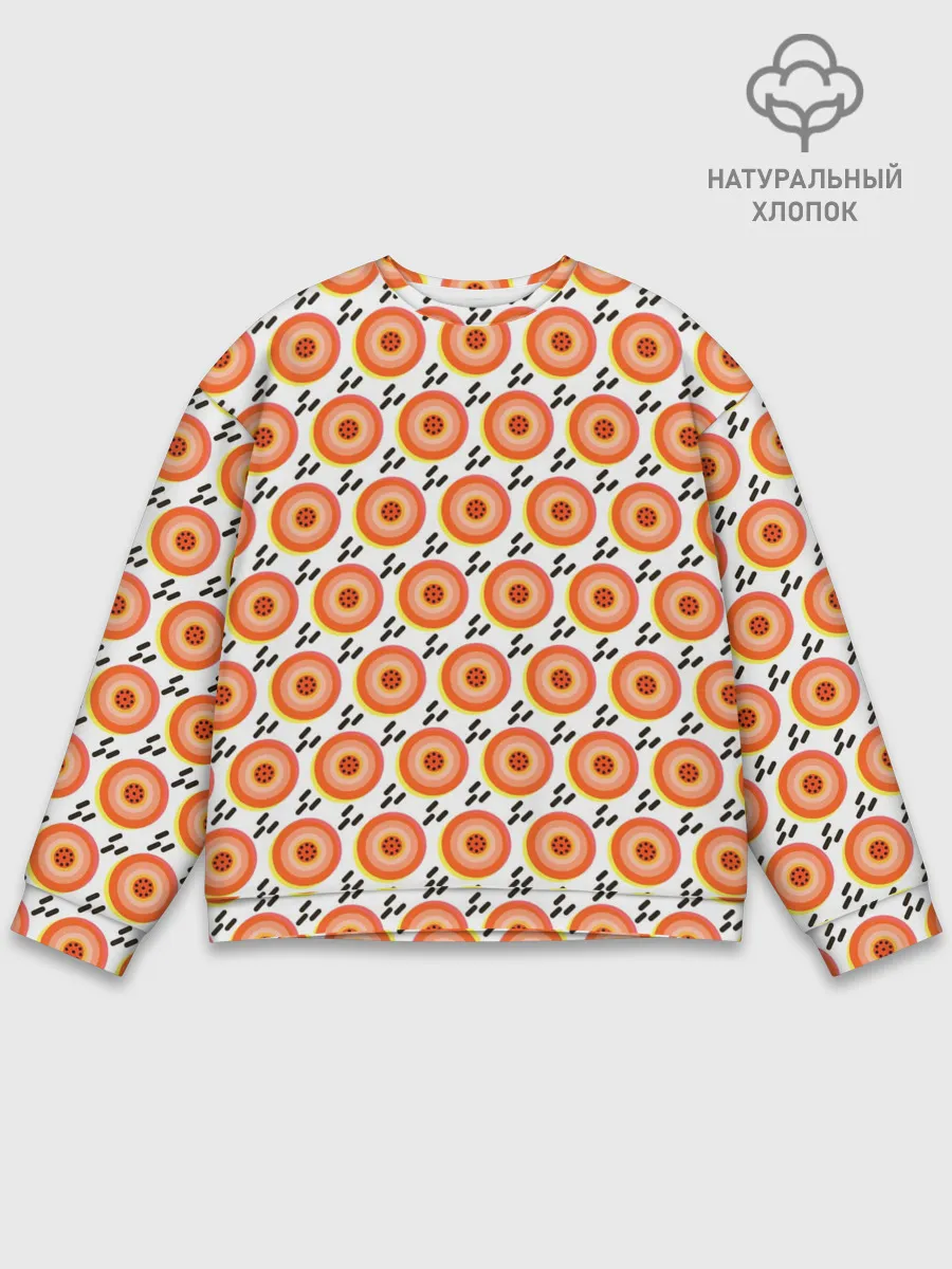 Мужской свитшот базовый / Поп арт, мишень, диски дождь