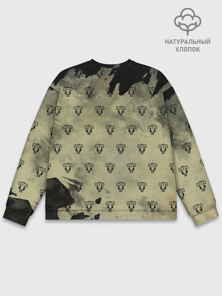 Мужской свитшот базовый / Чёрный клевер Черные быки