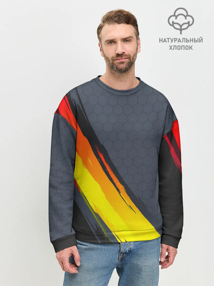 Мужской свитшот базовый / Gray Yellow Style