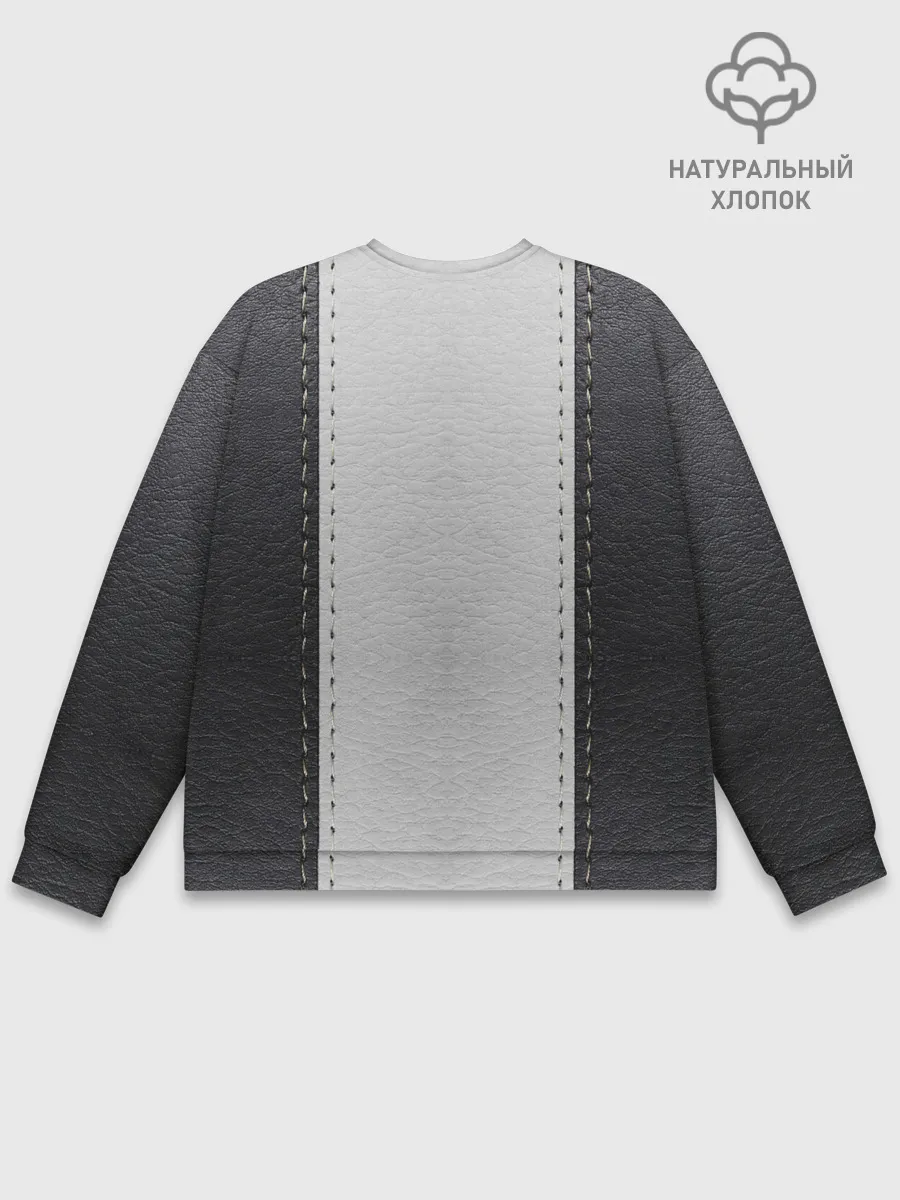 Мужской свитшот базовый / Черно белая кожа